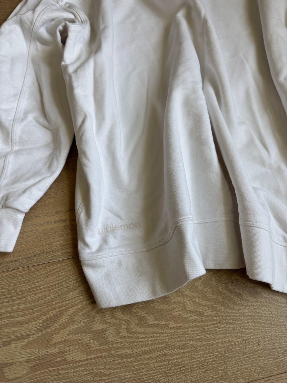 Lululemon White Crewneck Sweatshirt French Terry Stretch Athleisure Womens 12 - Picture 4 of 4